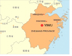 Location of Yiwu City