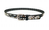 Pu/  leather women belts with rivets and crystal